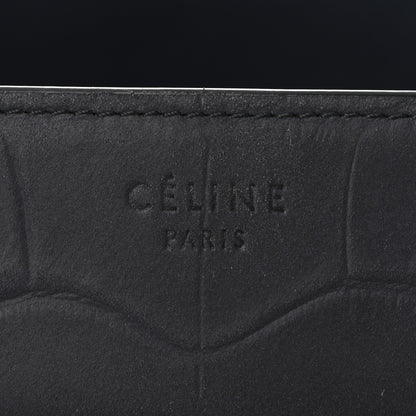 Celine Crocodile Embossed Nubuck Medium Phantom Luggage Navy Blue 6 of 12