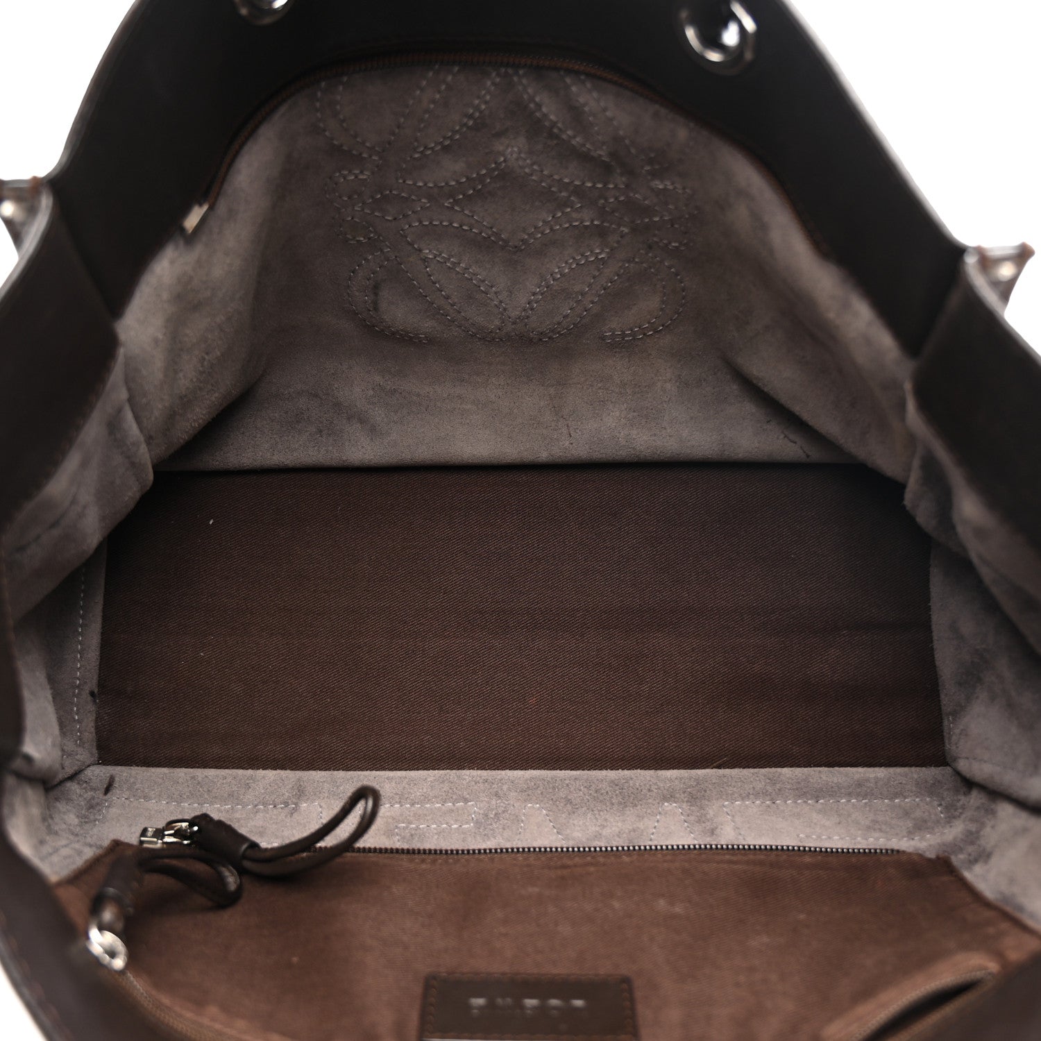 Loewe Suede Anagram Tote Grey 5 of 17