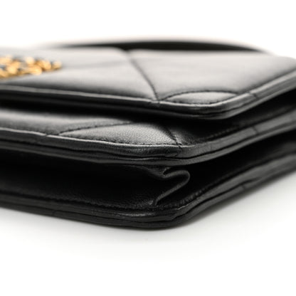 Chanel Lambskin Quilted Chanel 19 Wallet On Chain WOC Black 12 of 15