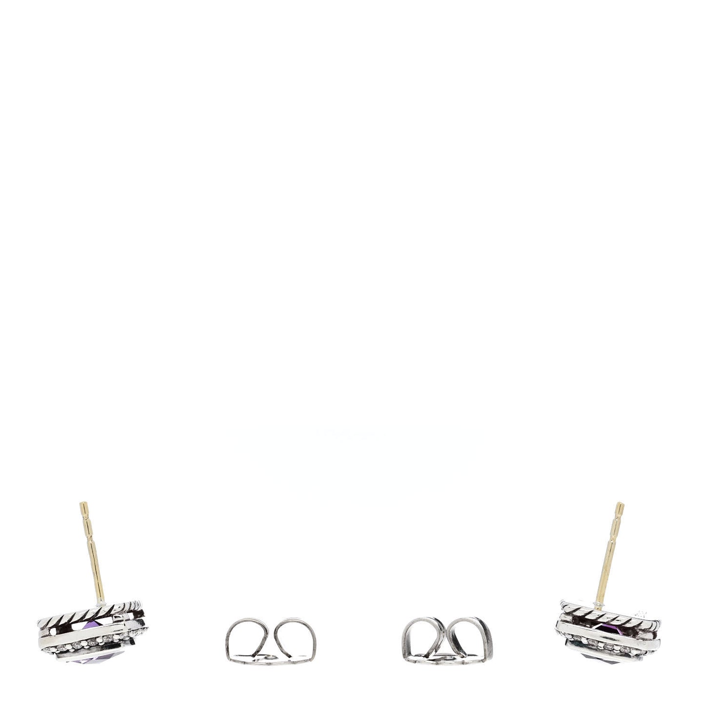 Sterling Silver Diamond Amethyst 7mm Albion Earrings