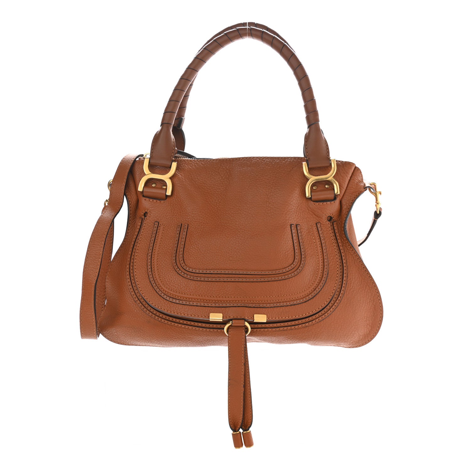 Chloe Calfskin Medium Marcie Satchel Tan 1 of 12