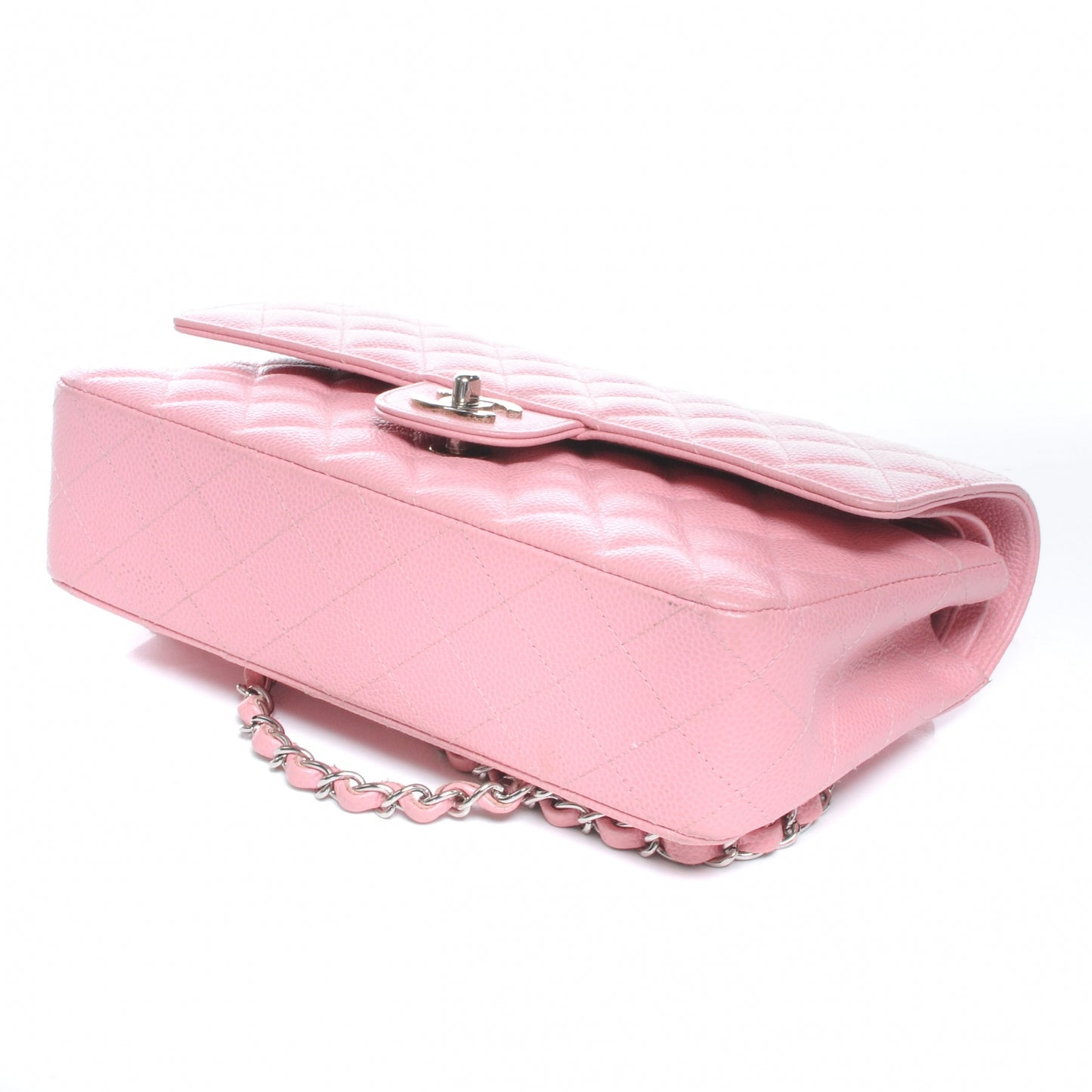 Caviar Medium Double Flap Pink