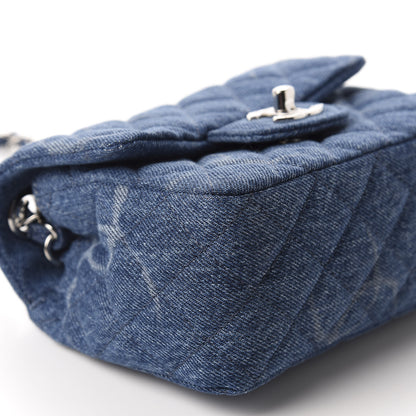 Chanel Denim CC Quilted Mini Square Flap Blue 6 of 11