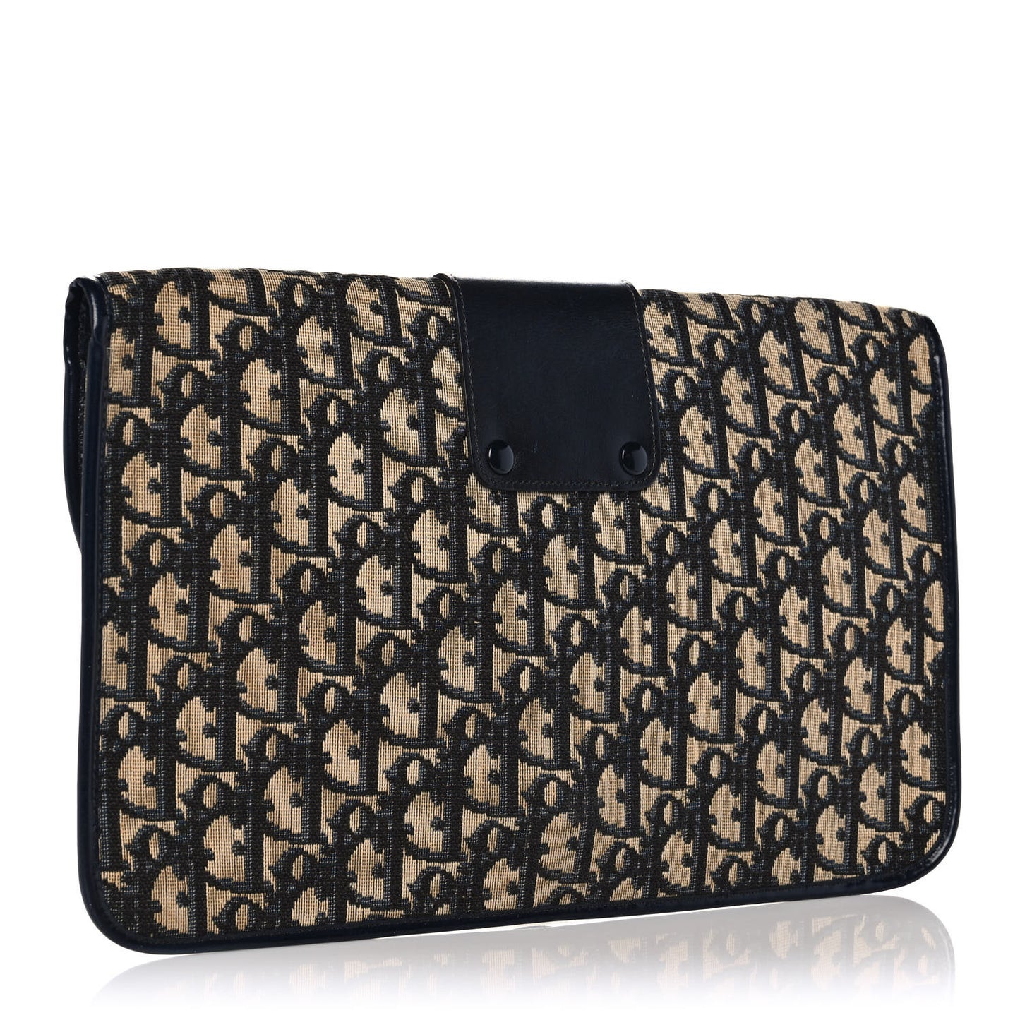 Monogram Flap Clutch Navy Blue