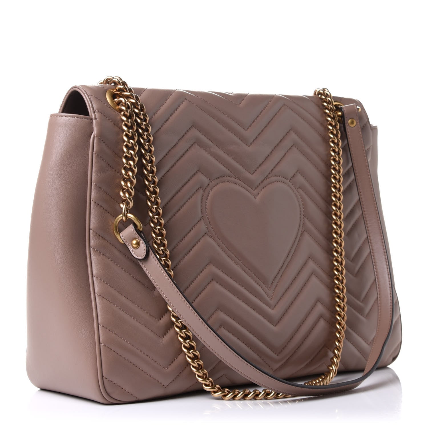 Gucci Calfskin Matelasse Large GG Marmont Shoulder Bag Porcelain Rose 3 of 13