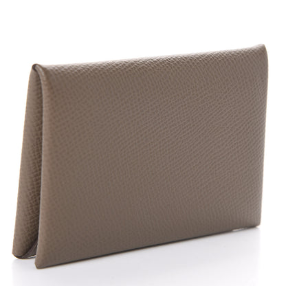 Hermes Epsom Calvi Card Case Etoupe 3 of 6