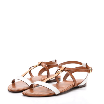 Louis Vuitton Calfskin Farenheit Flat Sandals 37 Ecru 3 of 7