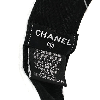 Chanel Terry Cotton Logo CC Visor Ecru White 5 of 5