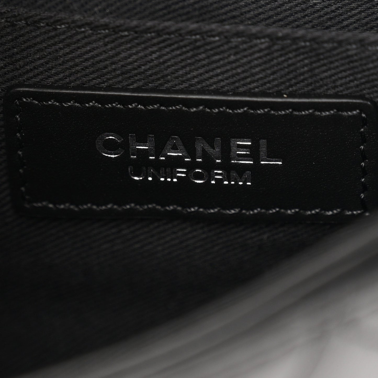 Calfskin Quilted CC Uniform Flap Belt Bag Black
