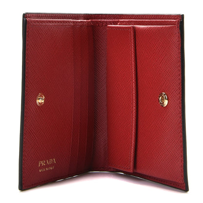 Prada X UNIVERSAL STUDIOS Saffiano Frankenstein Rose Coin Case Card Holder Wallet Lacca 4 of 7