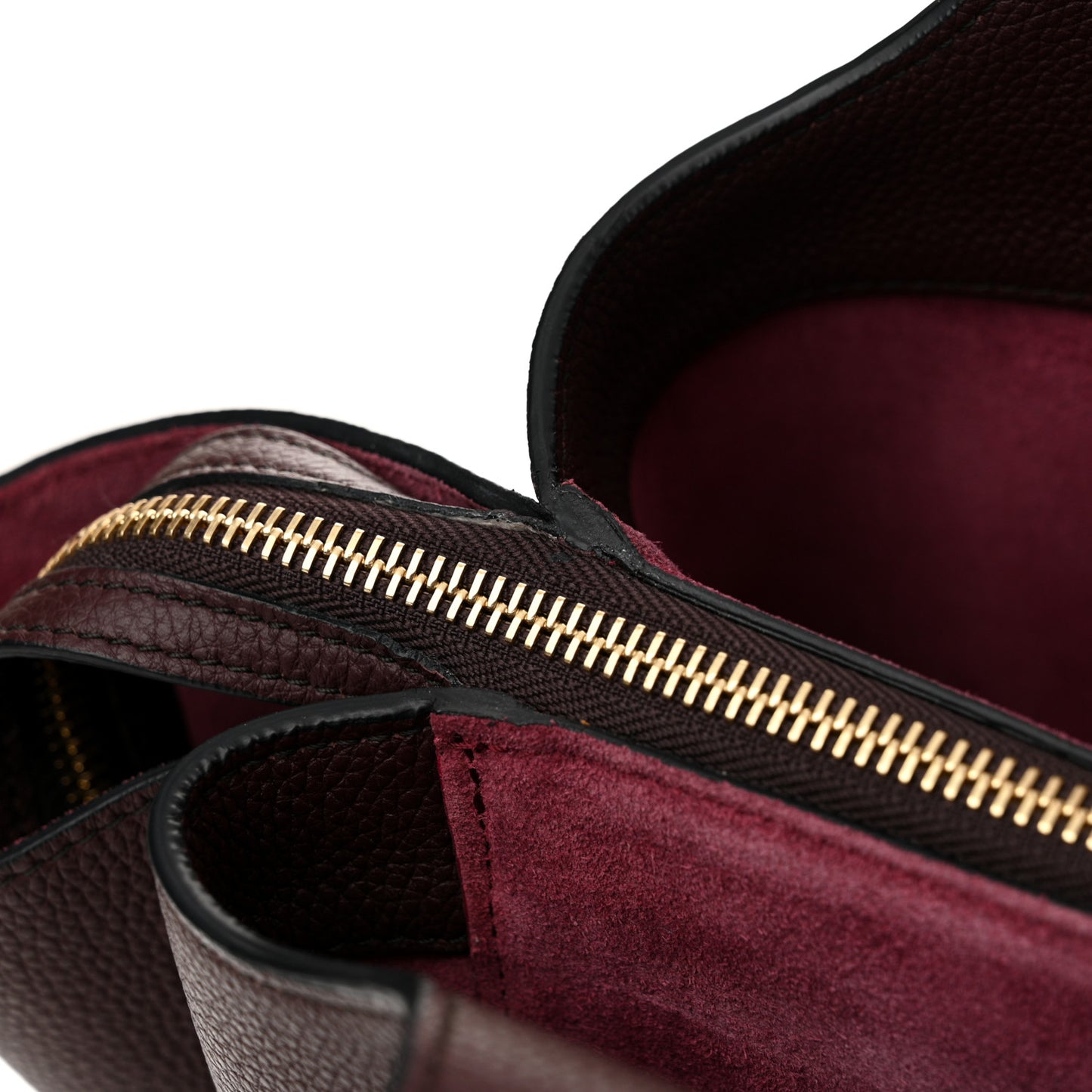 Baby Grained Calfskin Small Tri-Fold Bag Burgundy
