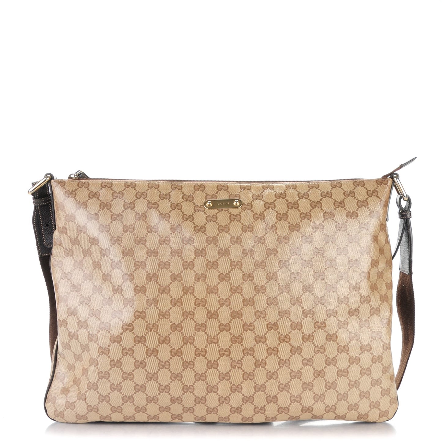 Crystal Monogram Messenger Bag Brown