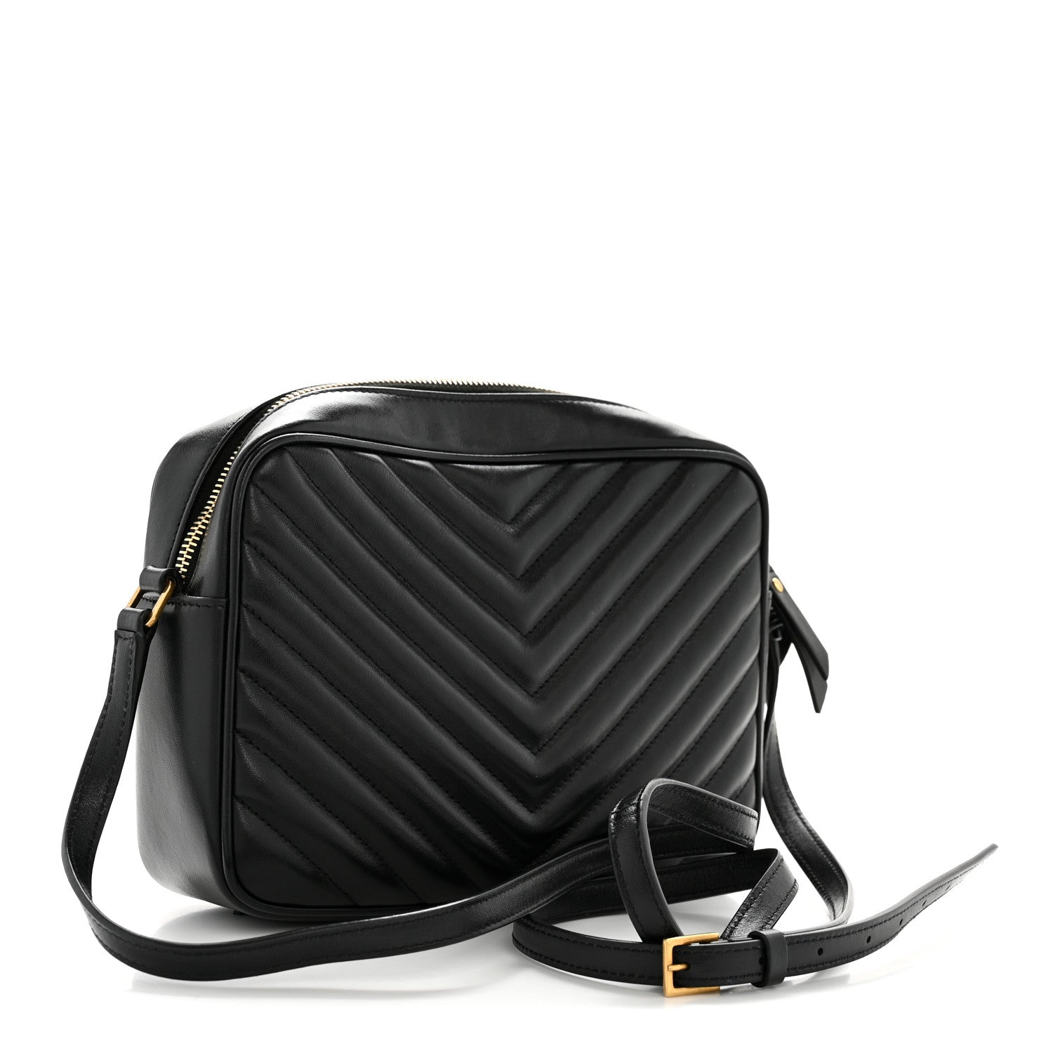 Saint Laurent Calfskin Matelasse Monogram Lou Camera Bag Black 3 of 17