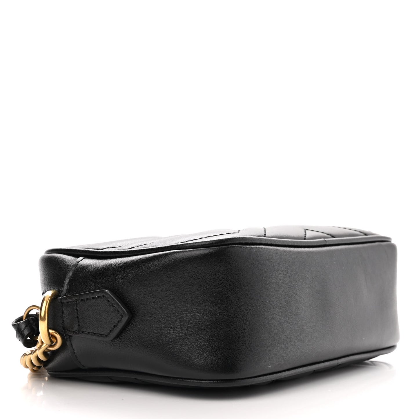 Calfskin Matelasse Mini GG Marmont Chain Shoulder Bag Black