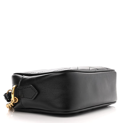 Gucci Calfskin Matelasse Mini GG Marmont Chain Shoulder Bag Black 4 of 11