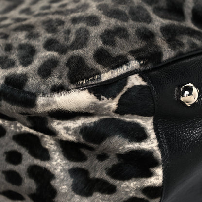 Saint Laurent Calf Hair Stingray Leopard Print Large Roady Hobo Black 6 of 10