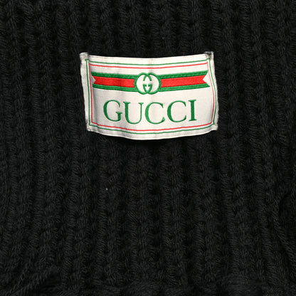 Gucci Wool Knit Scarf Black 5 of 5