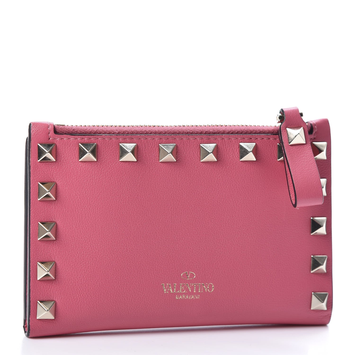 Valentino Garavani Vitello Rockstud Coin Case Card Holder Shadow Pink 3 of 8