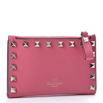 Valentino Garavani Vitello Rockstud Coin Case Card Holder Shadow Pink 3 of 8