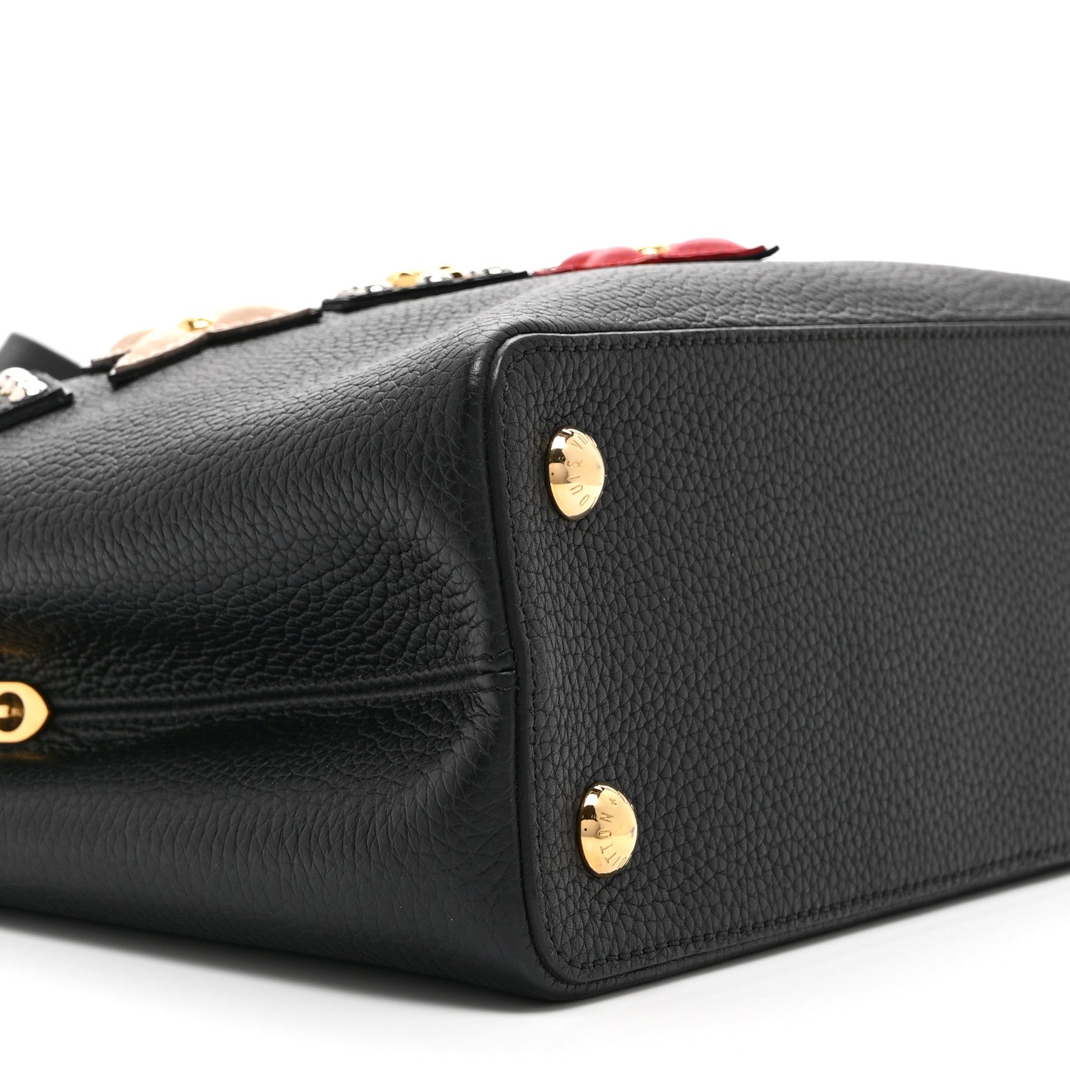 Louis Vuitton Taurillon Mechanical Flowers Smile Capucines PM Black 8 of 9