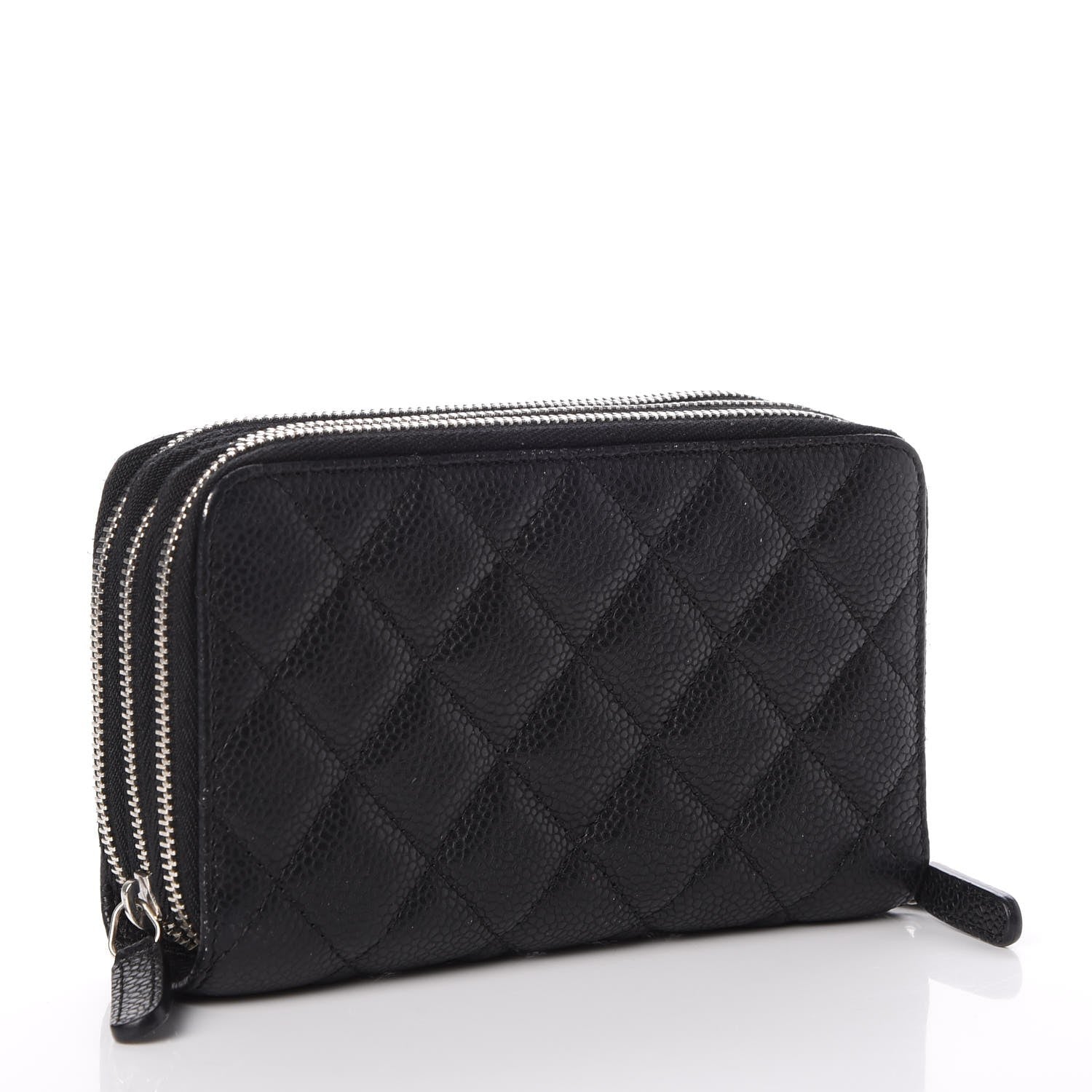 Chanel Caviar Quilted Large Zip Around Phone Holder Black 3 of 15
