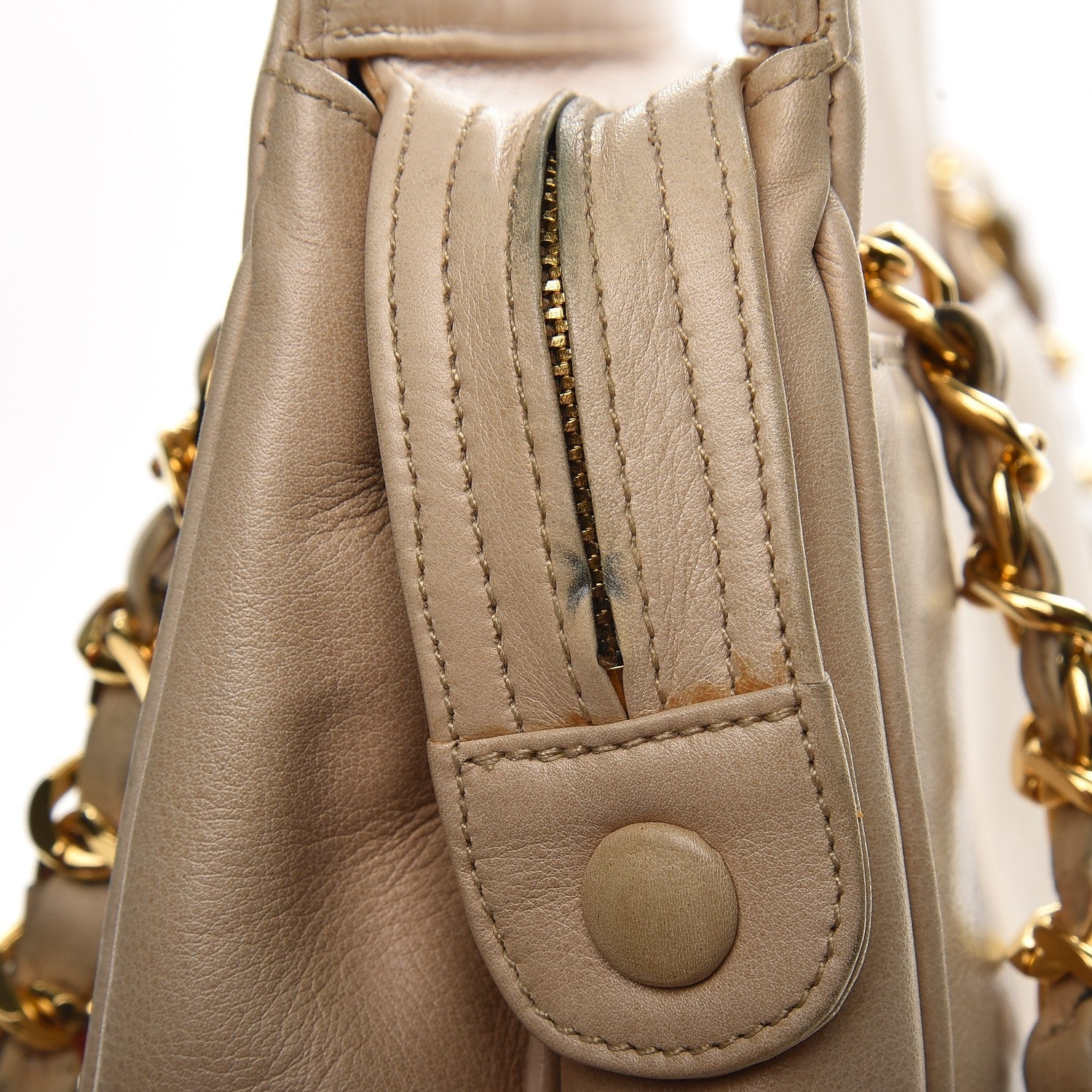 Chanel Lambskin CC Shoulder Bag Beige 12 of 19