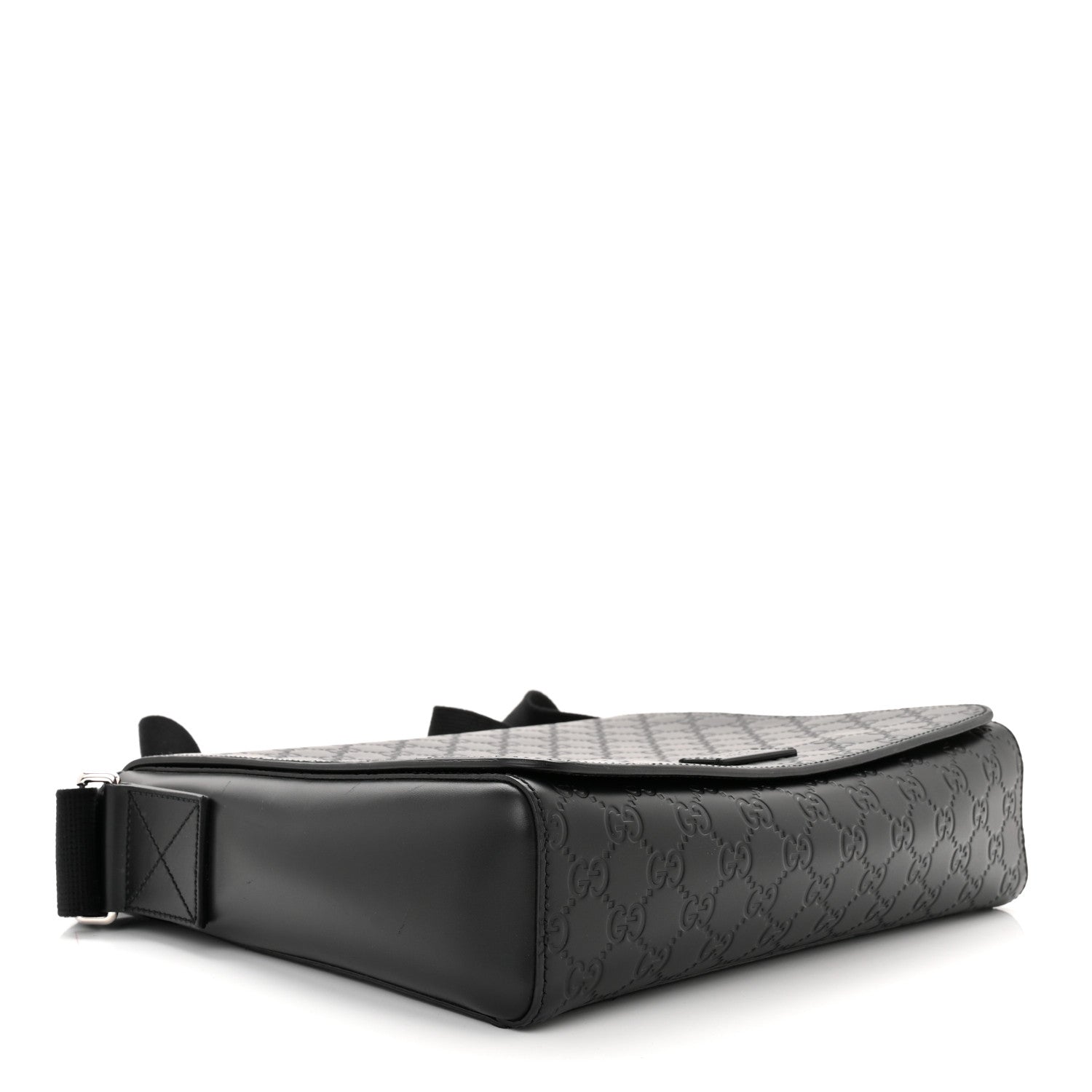 Gucci Guccissima Flap Messenger Bag Black 3 of 9
