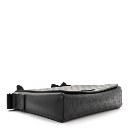 Gucci Guccissima Flap Messenger Bag Black 3 of 9