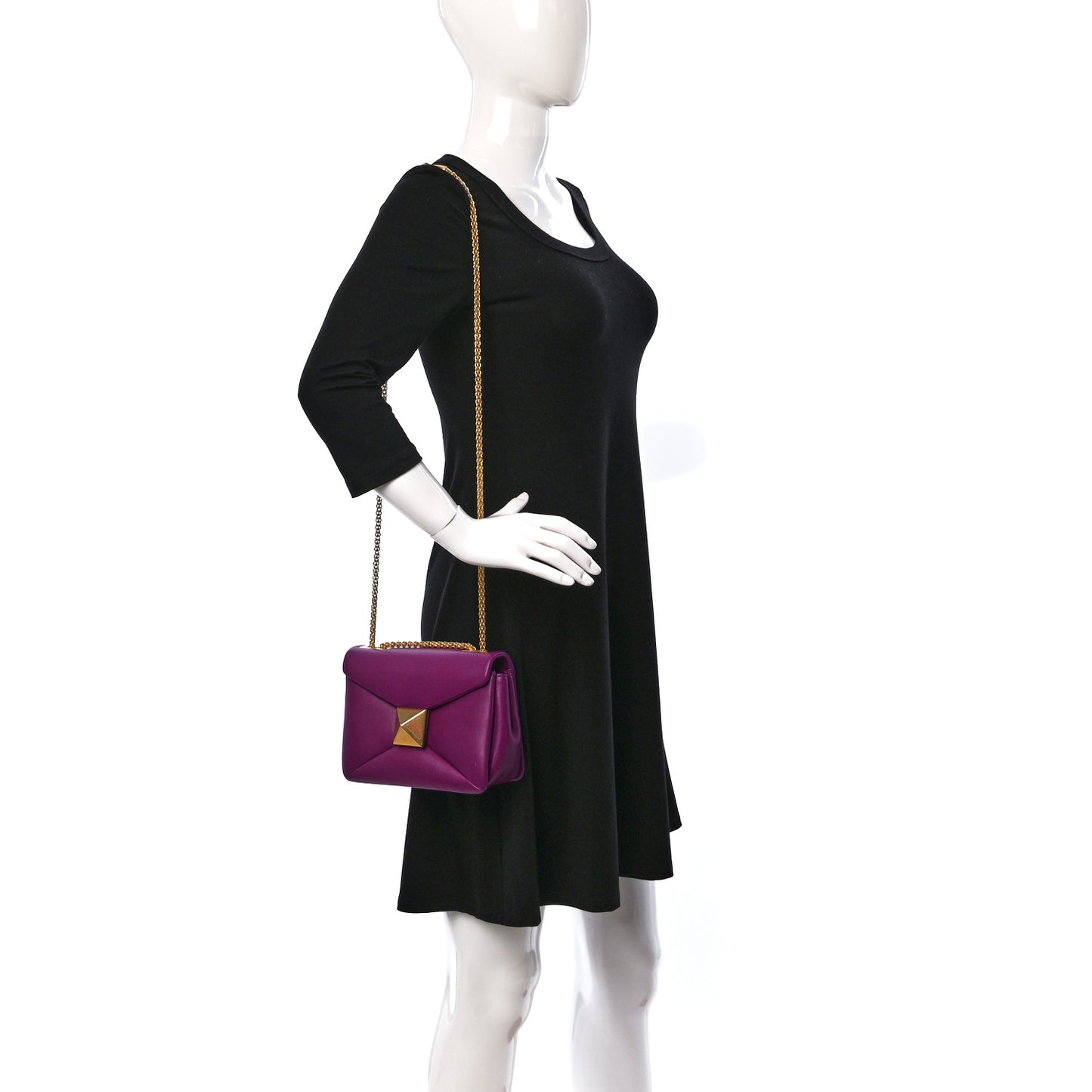 Nappa One Stud Chain Clutch Prune