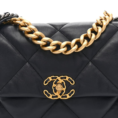 Chanel Lambskin Quilted Large Chanel 19 Flap Navy Blue 8 of 10
