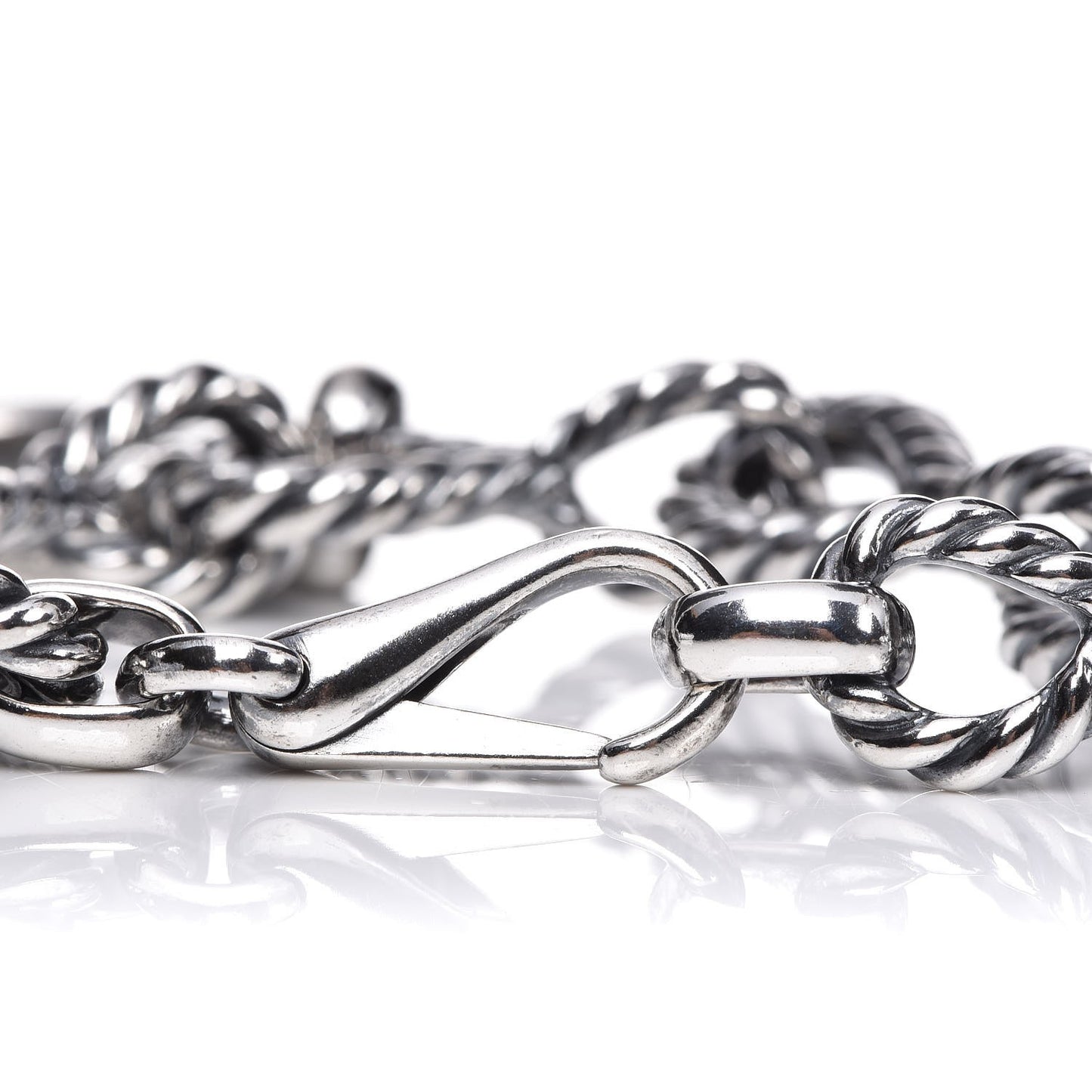 Sterling Silver G Horse Rope Bracelet