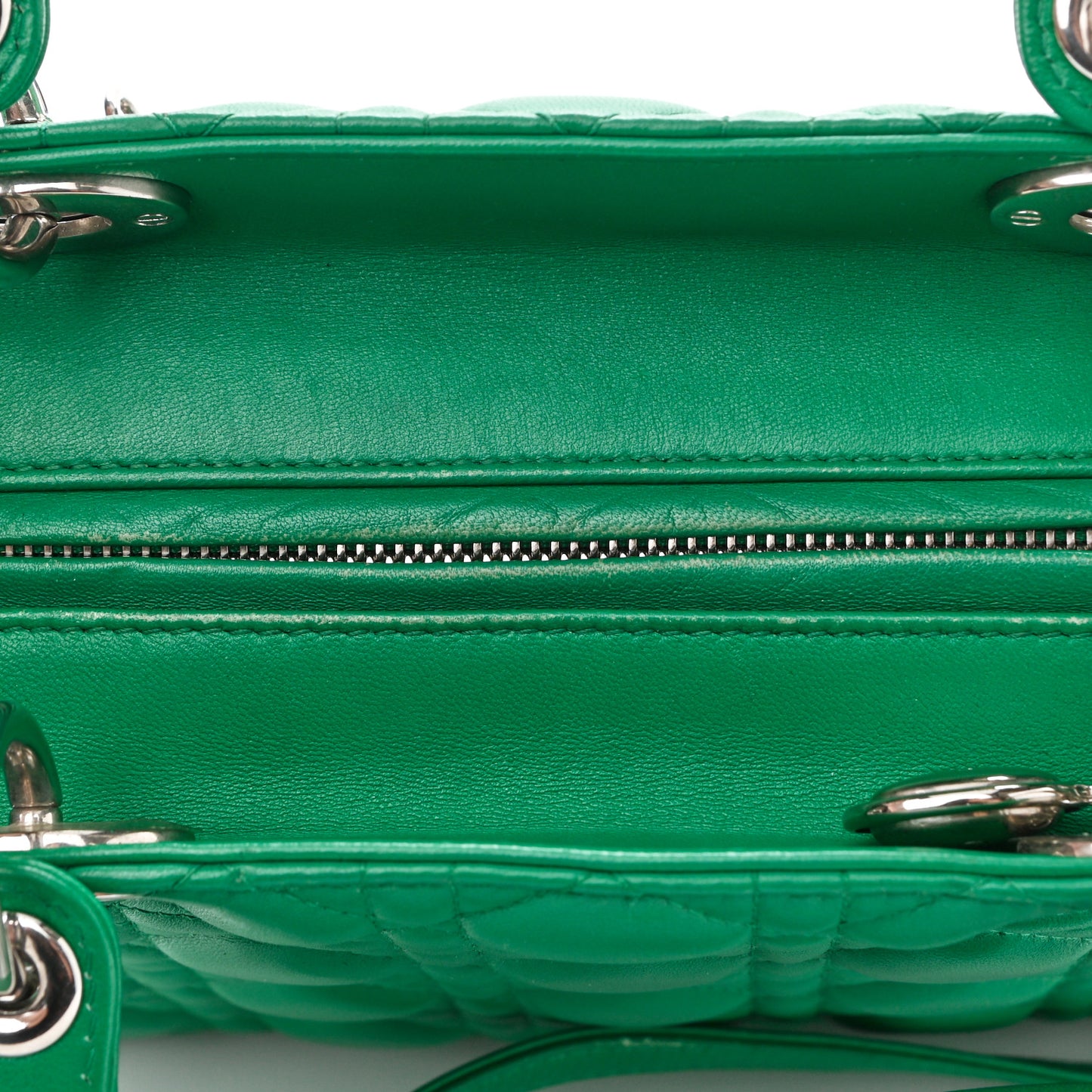 Lambskin Cannage Medium Lady Dior Green