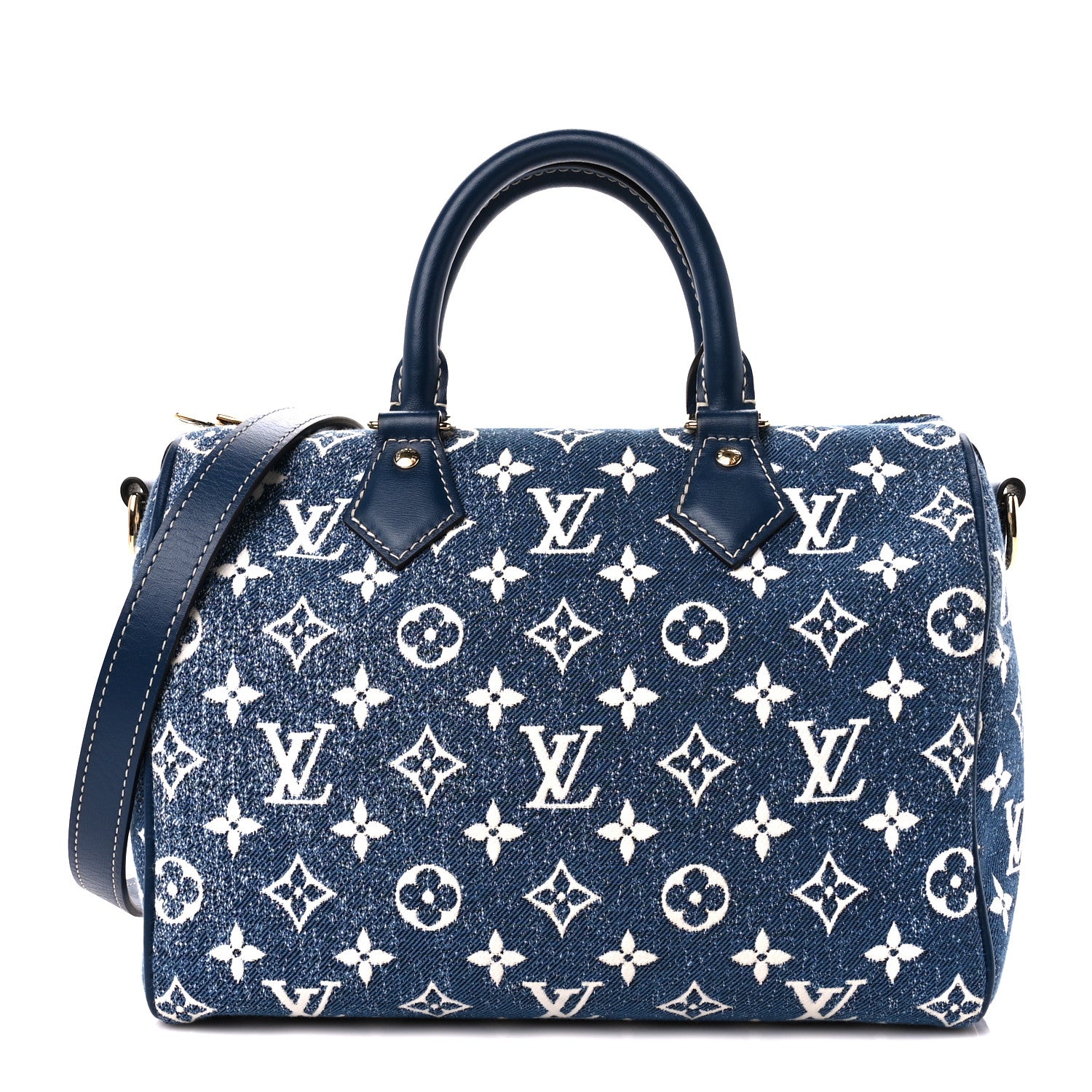 Louis Vuitton Monogram Jacquard Denim Speedy Bandouliere 25 Bleu 1 of 12