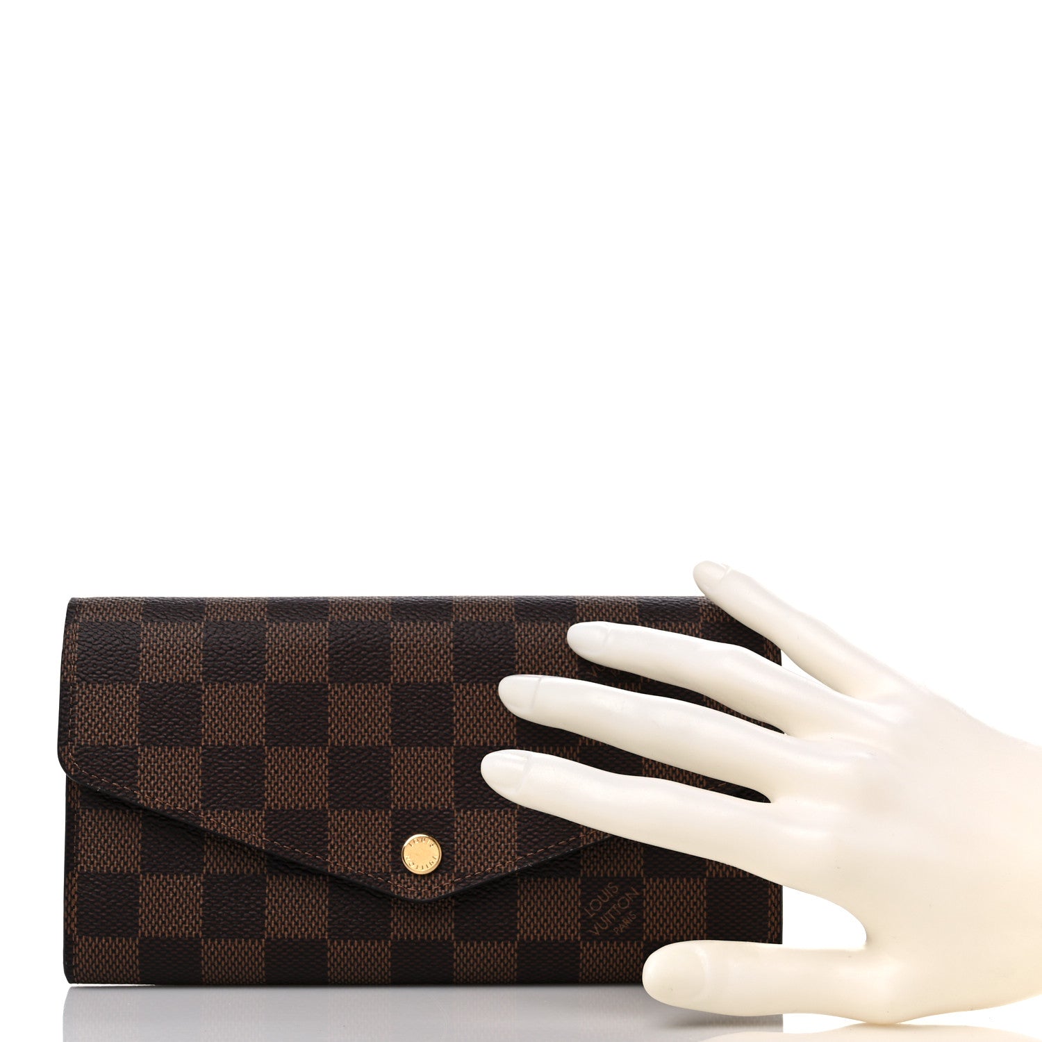 Louis Vuitton Damier Ebene Sarah Wallet NM Rose Ballerine 2 of 12