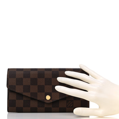Louis Vuitton Damier Ebene Sarah Wallet NM Rose Ballerine 2 of 12