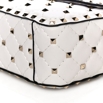 Valentino Garavani Lambskin Medium Rockstud Spike Shoulder Bag White 9 of 9