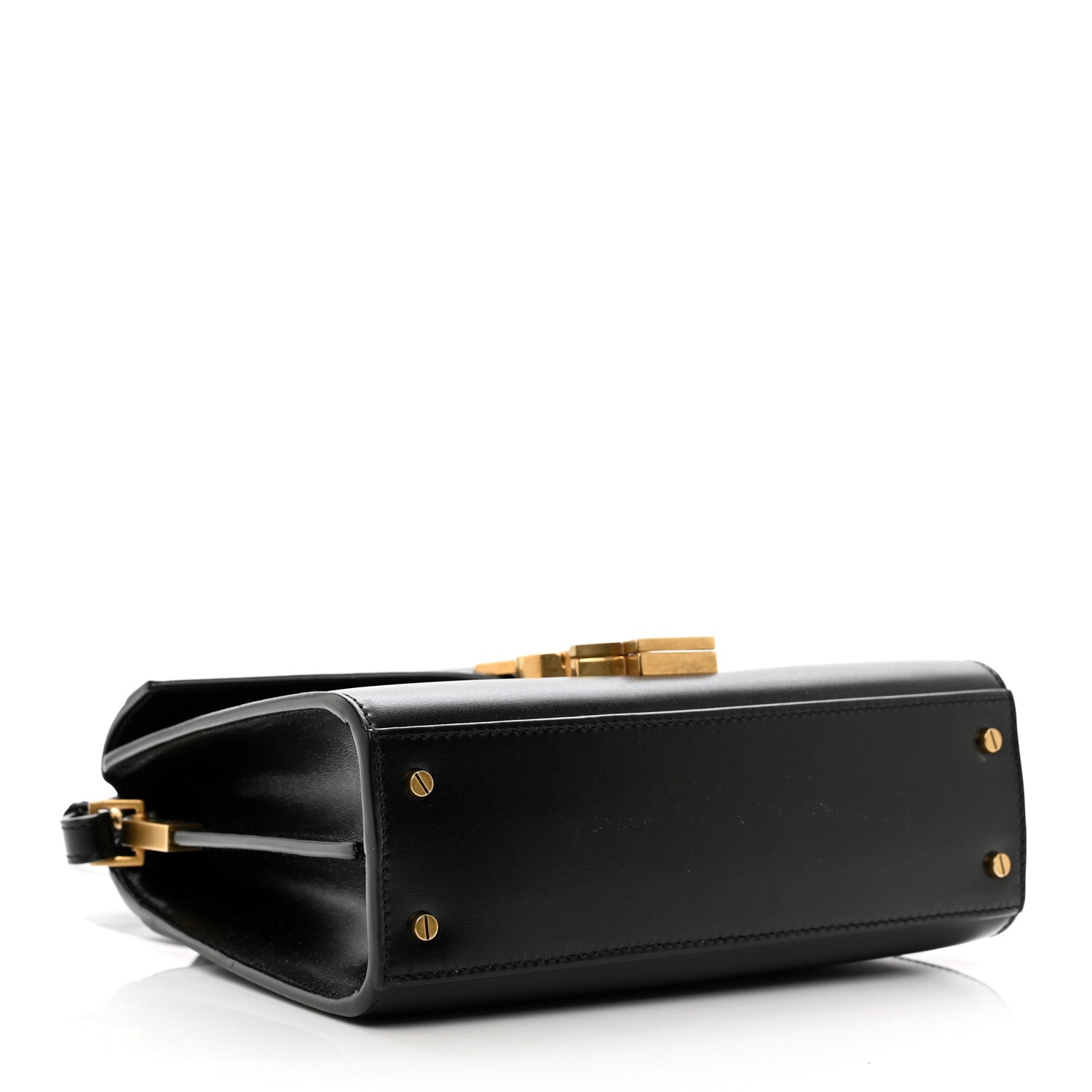 Saint Laurent Calfskin Mini Classic Monogram Cassandra Top Handle Black 4 of 10