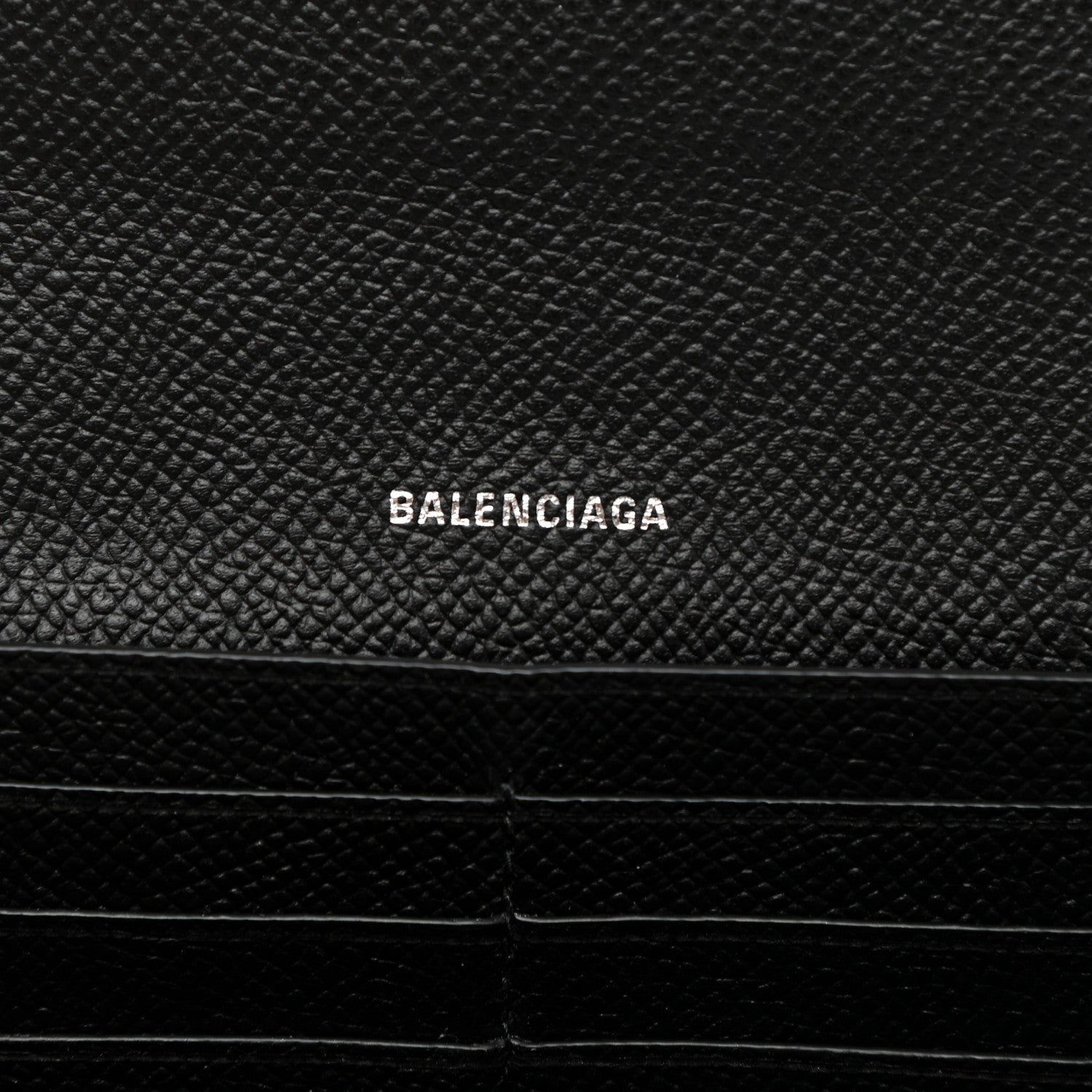Balenciaga Grained Calfskin Logo Cash Thin Money Wallet Black White 6 of 10