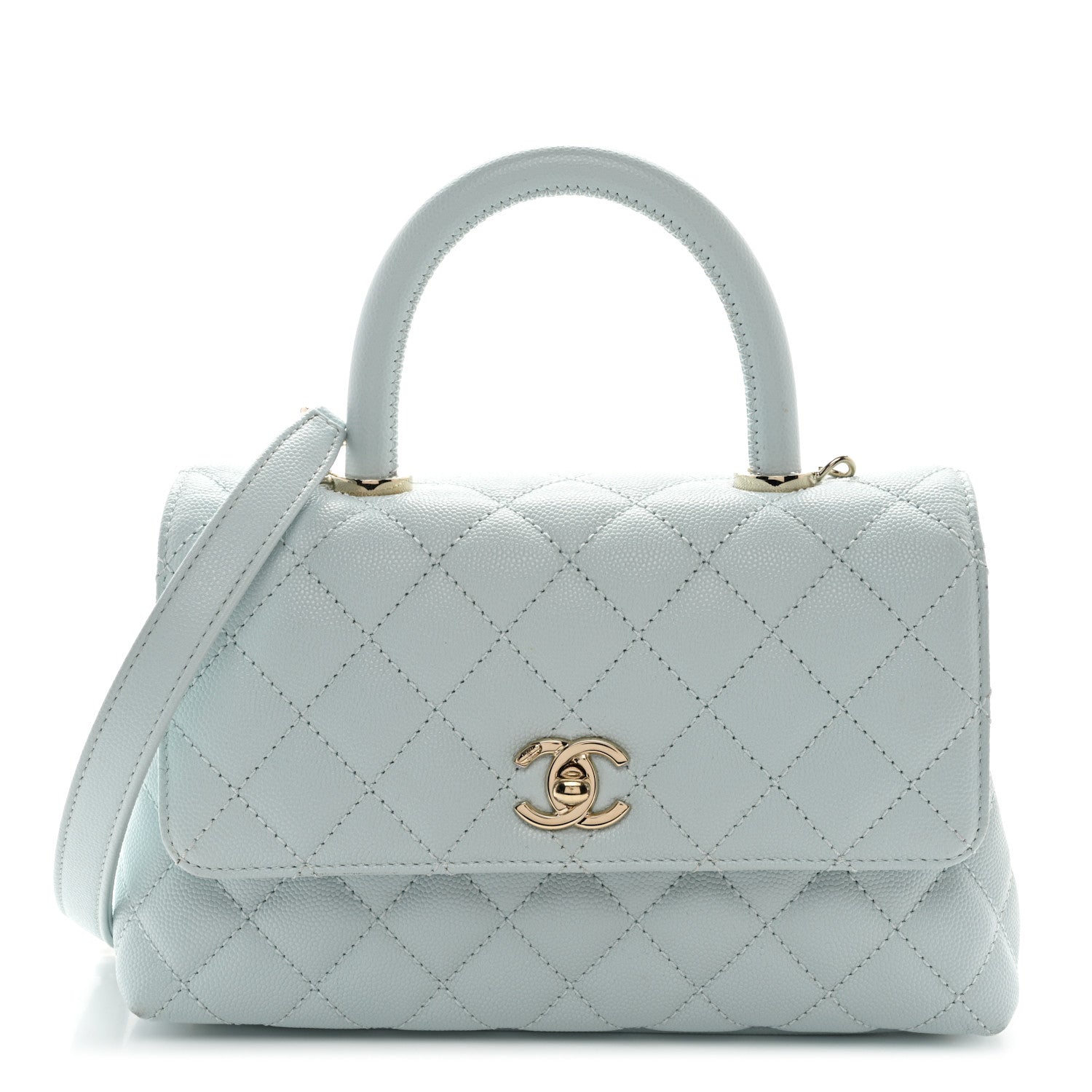 Chanel Caviar Quilted Mini Coco Handle Flap Light Blue 1 of 11