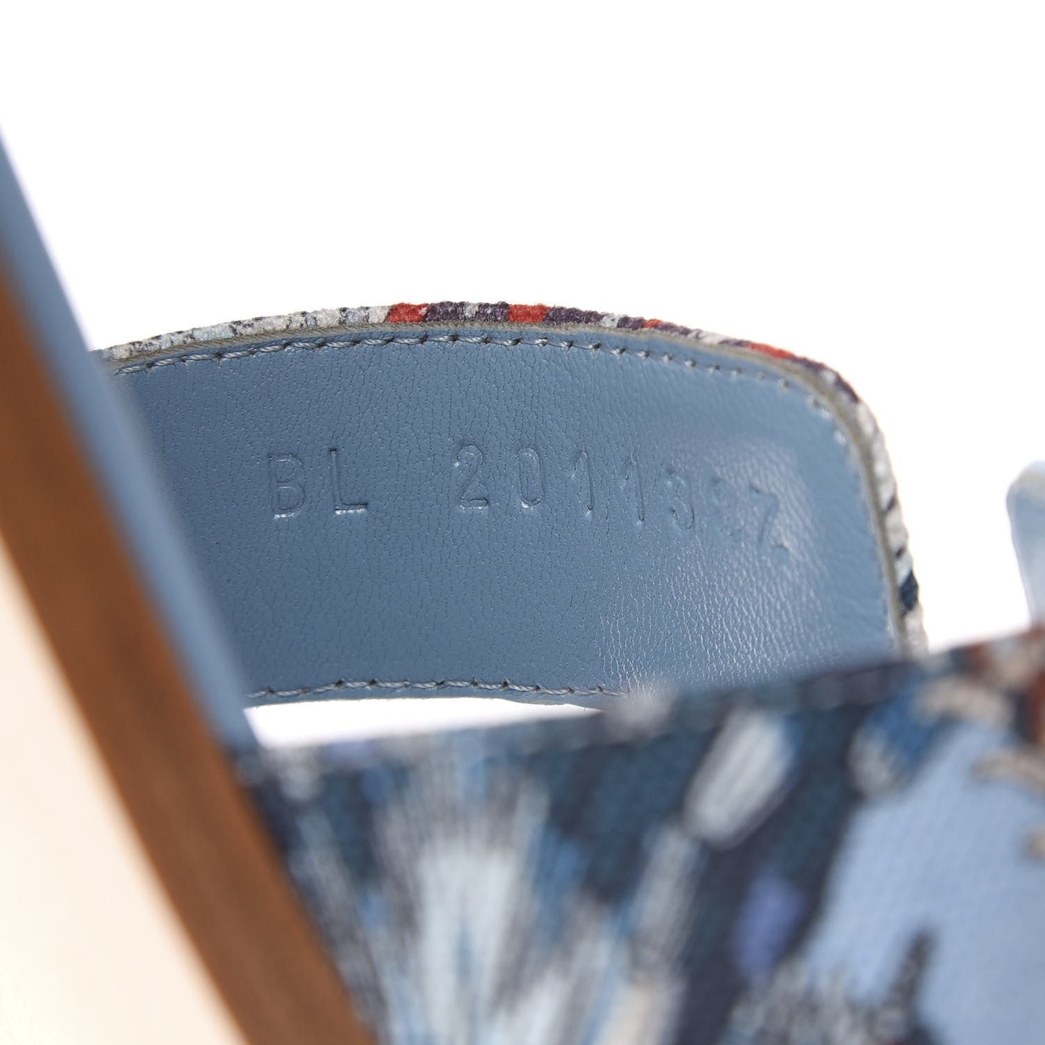Hermes Cotton Canvas Oran Sandals 39.5 Multicolor Bleu Dorset 9 of 11