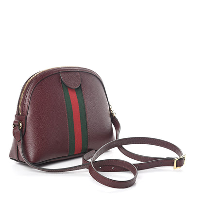Gucci Textured Calfskin Web Small Ophidia Dome Shoulder Bag Vintage Bordeaux 3 of 9