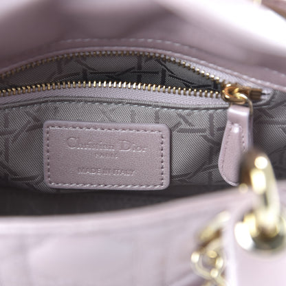 Christian Dior Metallic Lambskin Cannage Mini Lady Dior Lotus 8 of 9