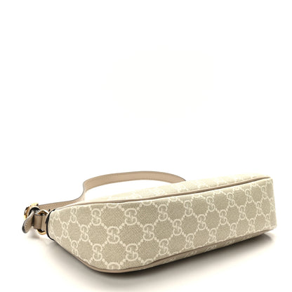 Gucci GG Supreme Monogram Textured Dollar Calfskin Small Ophidia Hobo Beige Mystic White Oatmeal 4 of 10