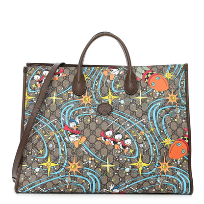 Gucci X DISNEY GG Supreme Monogram Donald Duck Retro Interlocking G Shopping Tote Beige Multicolor New Acero 1 of 13