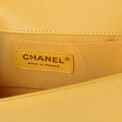 Chanel Lambskin Quilted Small Boy Flap Yellow 7 of 15