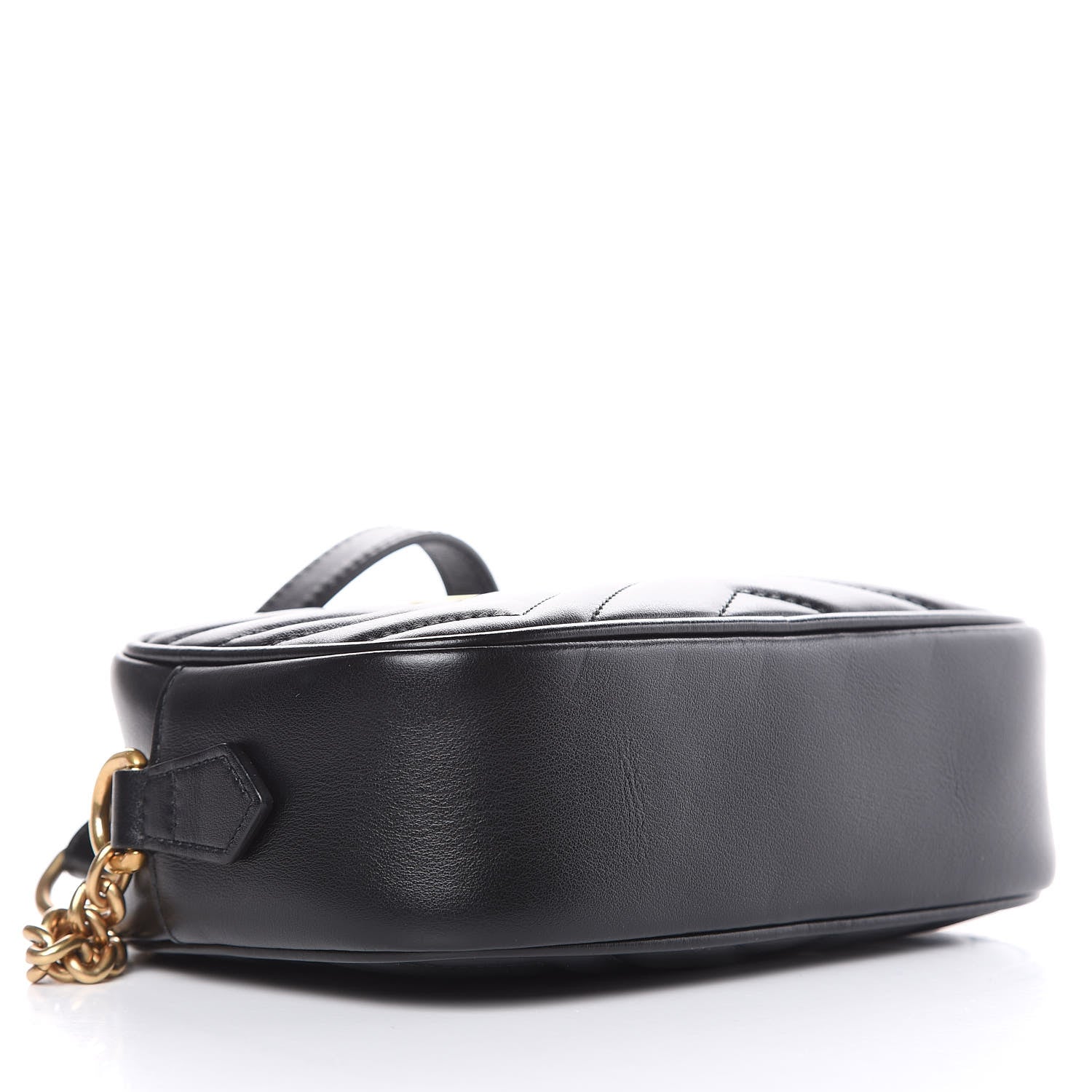 Gucci Calfskin Matelasse Mini GG Marmont Chain Shoulder Bag Black 4 of 10