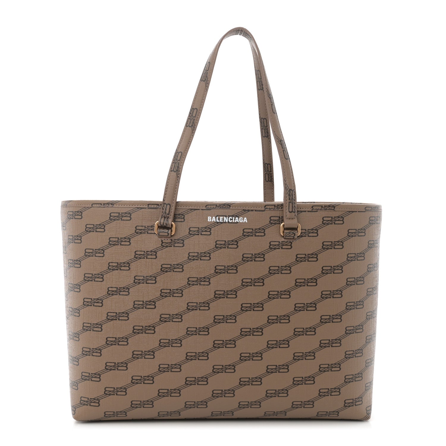 Balenciaga Coated Canvas BB Monogram Medium Signature East West Shopper Bag Beige Brown 1 of 11