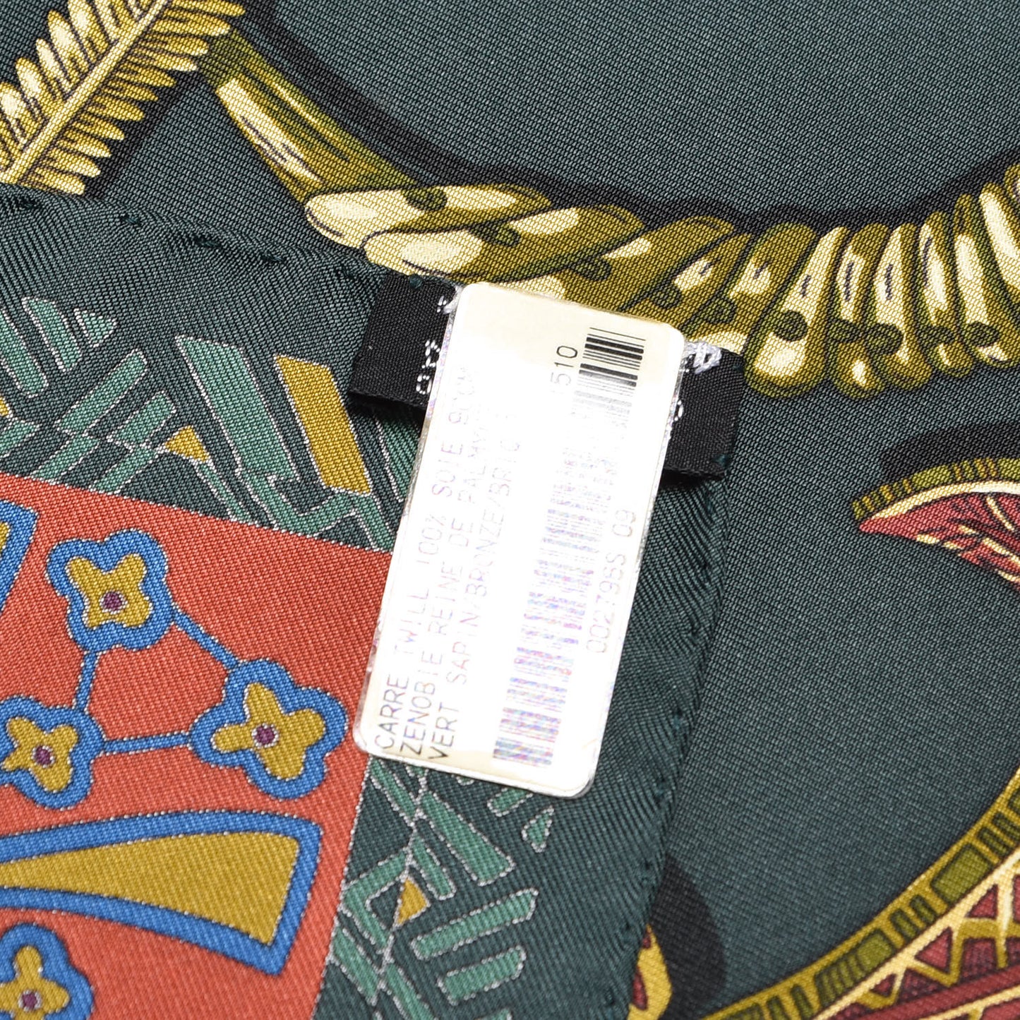 Silk Zenobie Reine De Palmyre Scarf 90 Vert Sapin Bronze Brique