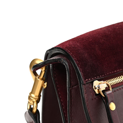 Chloe Suede Smooth Calfskin Medium Kurtis Shoulder Bag Plum Purple 18 of 18