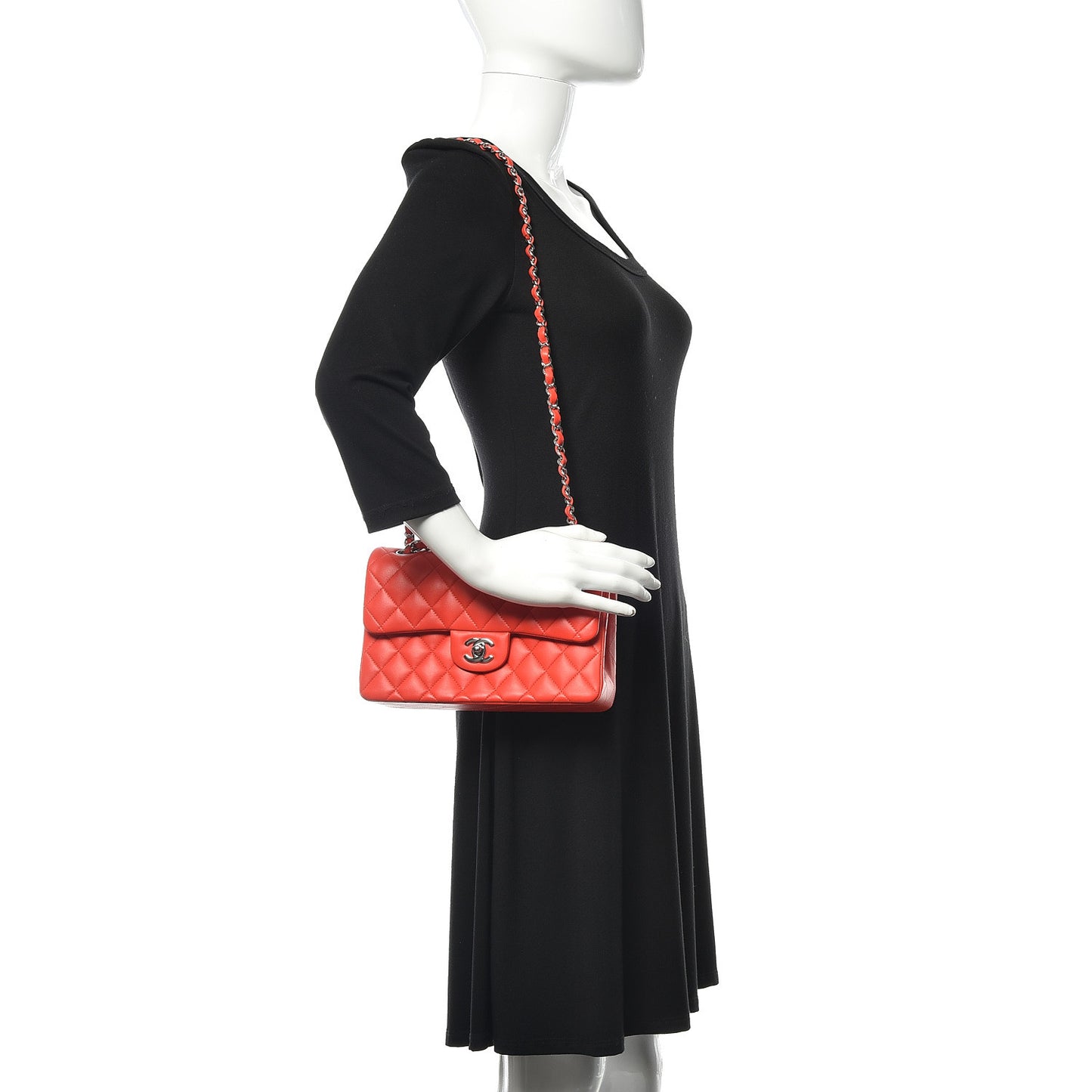 Lambskin Quilted Small Double Flap Red